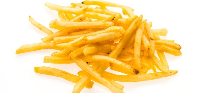 French fries isolated on white background
