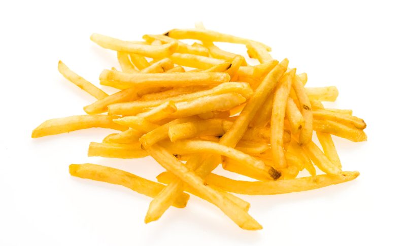 French fries isolated on white background